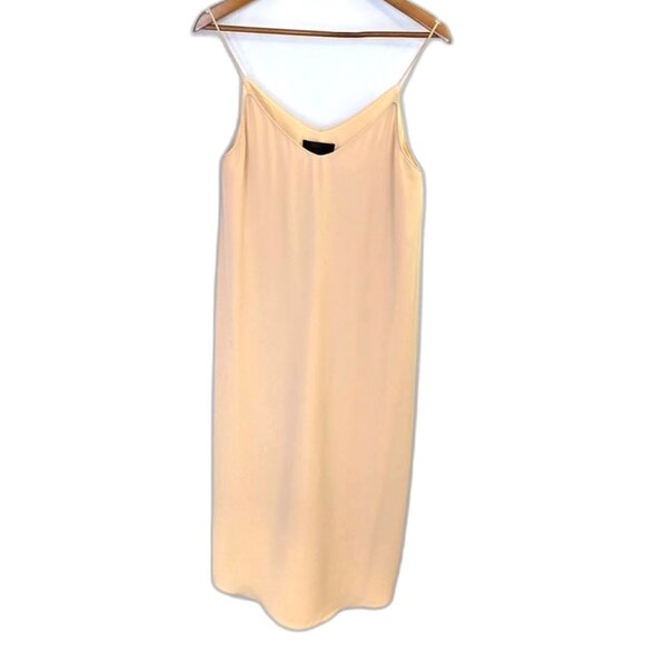 Blaque Label	| Revolve V-Neck Midi Slip Dress in Nude Cream | Size Medium - Picture 4 of 12